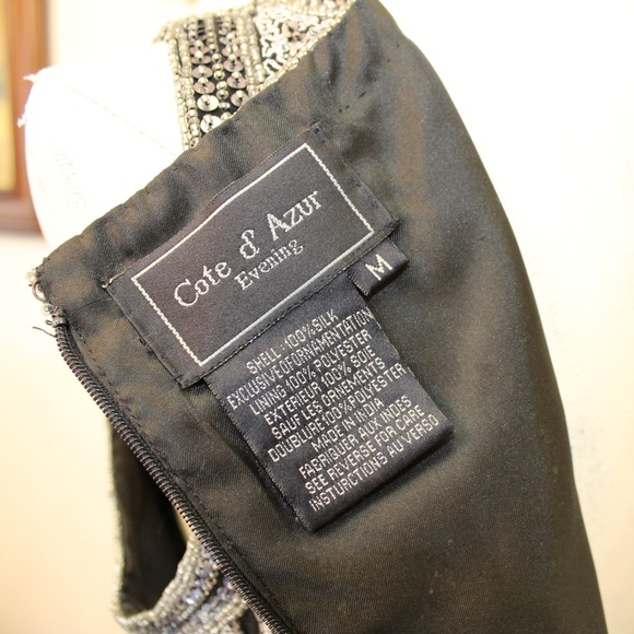 Cote D' Azur Evening Sequined Top Silver Metallic - Picture 5 of 5